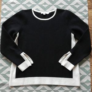 SOLD! Boden Black & White Crew Sweater Sz 10